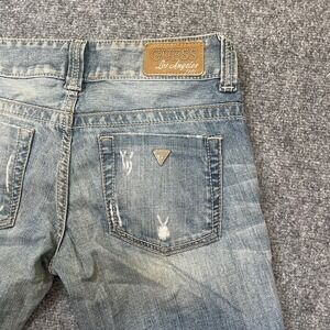 VTG Guess Jeans Daredevil Women's Size 27 Low Rise Bootcut Distressed Denim Y2K